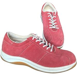 Lands End Suede Lace Up Shoes Size 8 Walking Casual Outdoors Comfort Sneakers